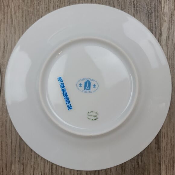 French Home De Limoges France 4 Porcelain Plates with Fruits - Picture 10 of 10